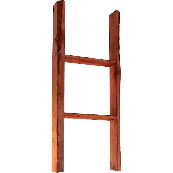 Ekena Millwork 15"W x 36"H x 3 1/2"D Vintage Farmhouse 2 Rung Ladder, Barnwood Decor Collection, Salvage Red DECR015X036X04LDRRD - main